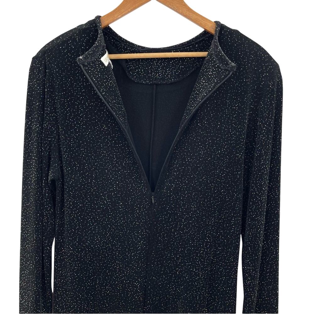 Leo Narducci Vintage Sparkle Long Sleeve Knee Length Cocktail Dress Black Size 8 - Picture 5 of 10